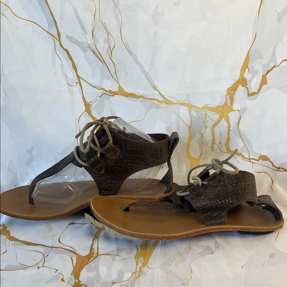 Sorel Ella sandals in brown Croc leather - Picture 5 of 10